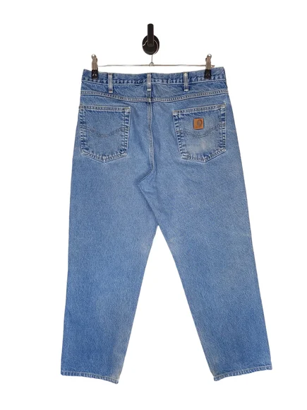 Men's Y2K Carhartt Relaxed Fit Denim Jeans In Blue Size W36 L30 - Picture 3 of 6